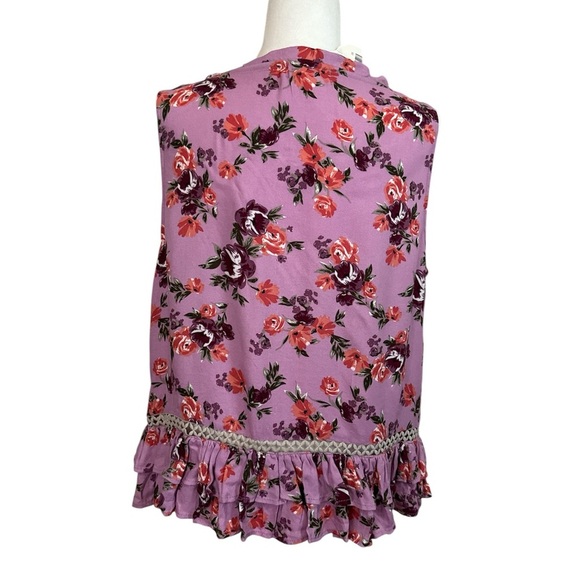 Altar’d State Floral Purple Sleeveless Top - Picture 2 of 3